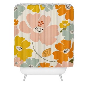 Gale Switzer Happiness Blooms Heavy Shower Curtain - Deny Designs: Botanical Microfiber, Easy Care, Ring Top - 1 of 3