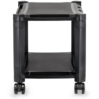 Black Adjustable Rolling Printer Stand with Storage Tray