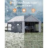 13x20 Ft Carport with 4 Windows, Car Port with 220g PE Tarp, 8 Sandbags, 2 Roll-Up Doors for Full-Size Pickups, Bass Boats, Tractors, and SUVs - 4 of 4