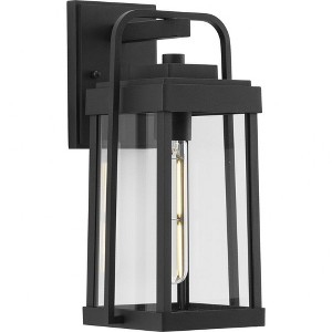 Progress Lighting Walcott 1-Light Outdoor Textured Black Wall Lantern with Clear Glass Panels - 1 of 1