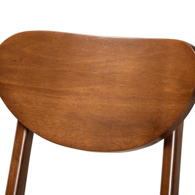Katya Sand Walnut Brown Solid Wood Counter Stool Set