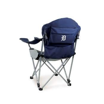 MLB Detroit Tigers Reclining Camp Chair - Navy Blue with Gray Accents