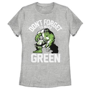 Women's Marvel St. Patrick's Day Hulk Wears Green T-Shirt