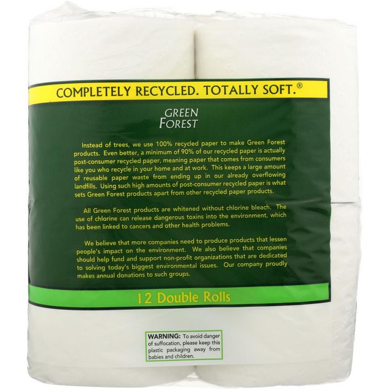 Green Forest Premium 100% Recycled Bathroom Tissue 2-Ply 352 Sheets - Case of 4/12 ct, 4 of 6