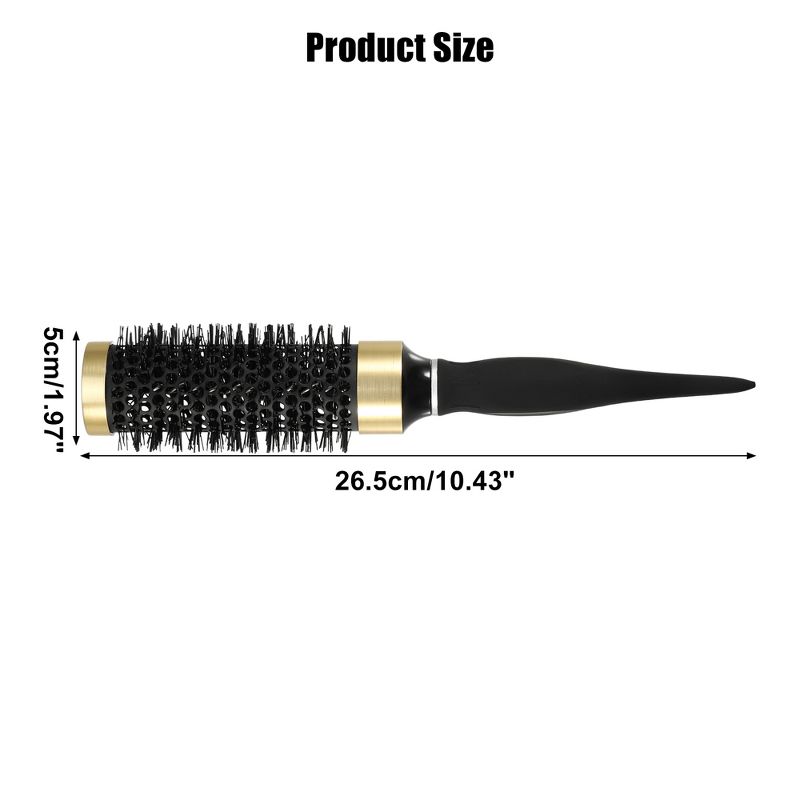Unique Bargains Nano Thermal Ceramic Round Hair Brush Black 1.38" 1 Pc, 4 of 8