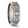 Black Bow Jewelry Men's 8mm Titanium Laser Cut Design Beveled Edge Standard Fit Band - 4 of 4