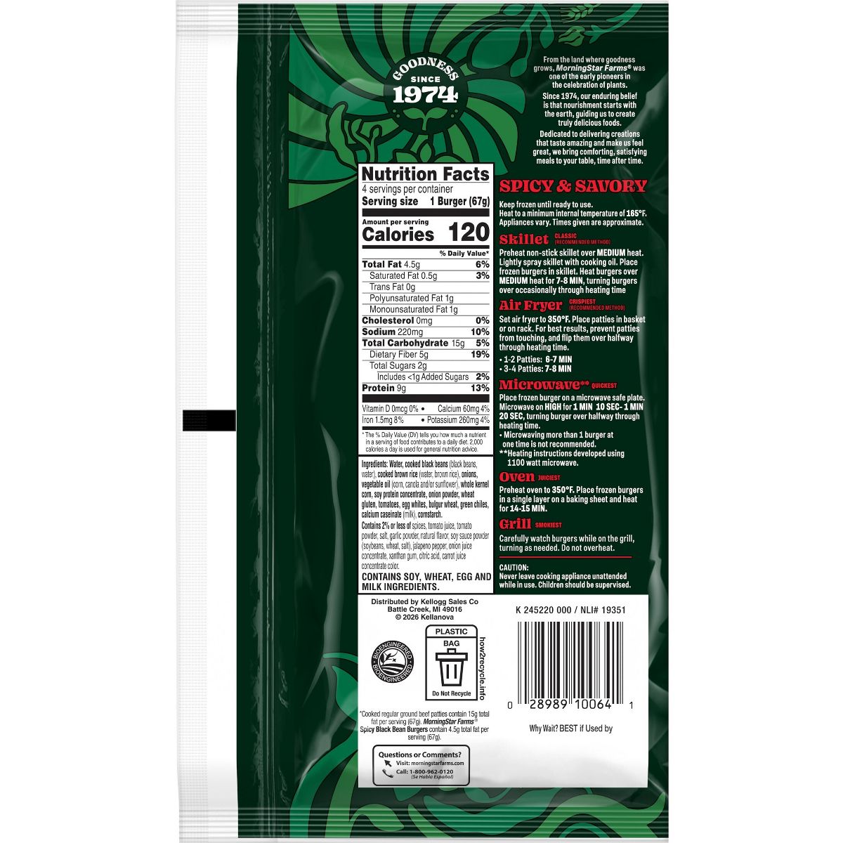 MorningStar Farms Veggie Frozen Burgers Spicy Black Bean - 9.5oz/4ct - thumbnail 2