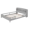 YOOCOZZ Full Size Wood Platform Bed with Built-in LED Light, Storage Headboard and Guardrail - Antique Grey - 3 of 4