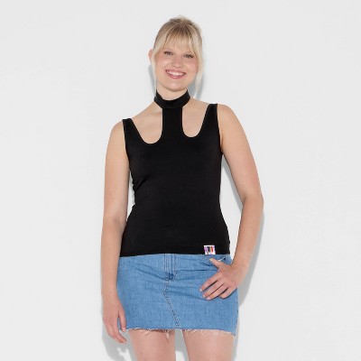 Pride Adult Cutout Fashion Tank Top - Black