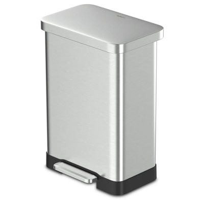 LunaLulinlk 20 Gallon Trash Can, Stainless Steel Step On Kitchen Trash Can, Stainless Steel
