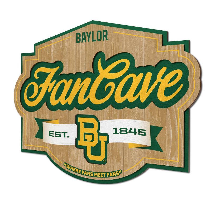 NCAA Baylor Bears Fan Cave Sign - 3D Multi-Layered Wall Display, Official Team Memorabilia, 1 of 5