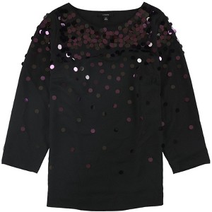 Alfani Womens Sequined Pullover Blouse - 1 of 2