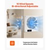 VEVOR 7.5-Inch Room to Room Fan, 2-in-1 305 CFM Through Wall Fan with Remote Control & Two-Way Airflow, 10-Speed Ventilation Quiet Vent ,White - 4 of 4