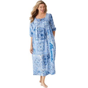 Only Necessities Women's Plus Size Print Lounger - 1 of 4