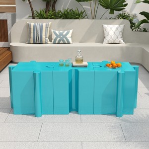 Christopher Knight Home Aurora Modern 3-Piece Patio Lightweight Concrete Modular Side Tables Set with Interlocking Design - 1 of 4