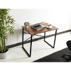 NicBex Home Office Desk 35" W Modern Writing Desk with X-Shaped Crossbar, Wooden Desktop and Black Metal Legs for Office, Study, Living Room - 2 of 4