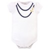 Little Treasure Baby Girl Cotton Bodysuit, Pant and Shoe 3pc Set, Anchor Necklace - 4 of 4