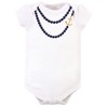 Little Treasure Baby Girl Cotton Bodysuit, Pant and Shoe 3pc Set, Anchor Necklace - image 4 of 4