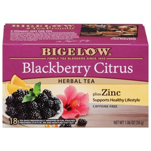 Bigelow Blackberry Citrus Plus Zinc Herbal Tea case of 6/18 - 1 of 4
