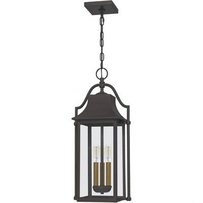 Western Bronze Glass 3-Light Outdoor Hanging Lantern