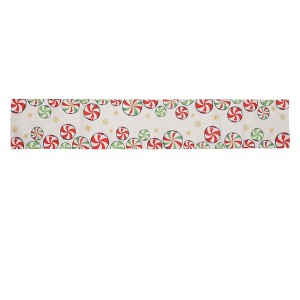 Unique Bargains Christmas Table Runner Red Green White 72"x13" 1 Pcs - 1 of 4