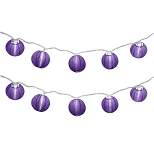 10ct 3" Electric String Light with Nylon Lanterns Purple