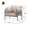 TiramisuBest 36" Iron Lounge Chair with Cushions,Beige & Light Wood, Waterproof,Modern Natural Living Spaces - 4 of 4