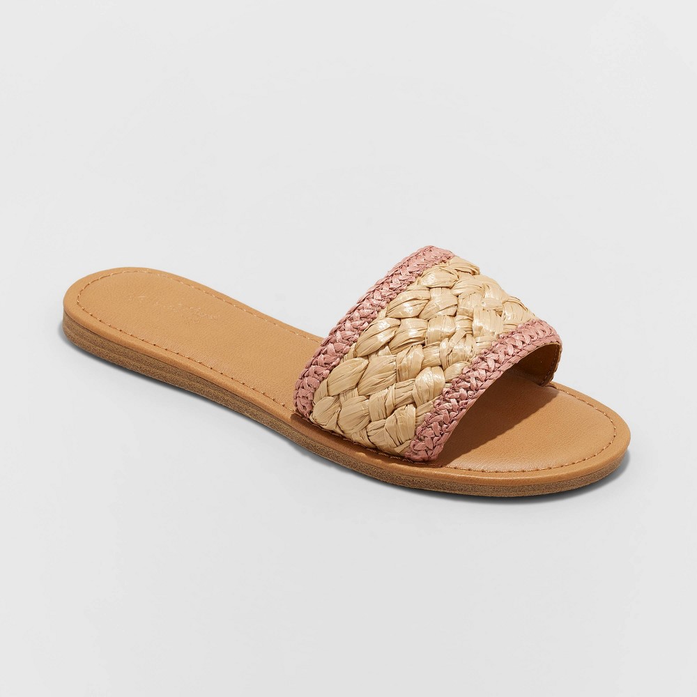 Women's Dez Woven Slide Sandals - Universal Thread Rose Pink 9