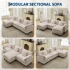 Sectional Sofa, Corduroy Cloud Couch with Movable Ottoman & Throw Pillows,  L/U-Shaped Sofa, for Living Rooms, Offices, Bedroom, Apartment - 4 of 4