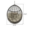 Wicker Hanging Basket Chair, Swing Hanging Chair With Water-resistant Cushions, Hanging Egg Chair (Stand Not Included) - 3 of 4