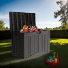 45 Gallon Lockable Resin Deck Box - Waterproof Outdoor Storage for Patio Furniture & Garden Tools, UV-Resistant Design - 3 of 4