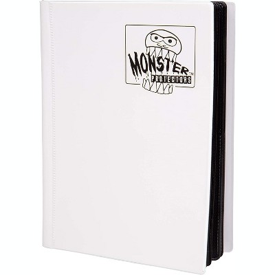 Monster Binder - 4 Pocket Trading Card Album - Matte White (Anti-theft Pockets Hold 160+ Yugioh, Pokemon, Magic the Gathering Cards)