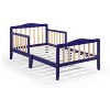 NicBex Twin Size Simple Wood Toddler Bed with Wooden Curved Headboard & Safety Rail,Cute Platform Bed for Kids Room - 3 of 4