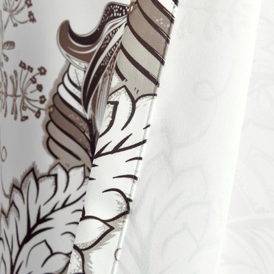 Neutral Floral Jacobean Polyester Blackout Window Panels 52"W x 84"L