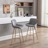 SKRAN 30 inch Bar Stools Set of 2, Upholstered Fabric Barstools  Simple High Bar Stool with Footrest Golden Leg for Bar, Dining Room - 2 of 4