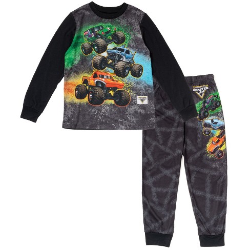 Monster Jam Toddler Boys Pajama Shirt Pajama Pants Black 3t Target