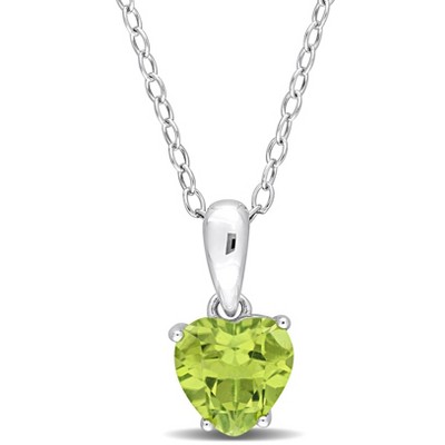 EVERLY JEWELRY | Sterling Silver Heart Pendant with Gemstone – Multiple Stone Options