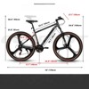 VisioGear 27.5 Inch Mountain Bike, 21 Speed Road Bicycle for Men and Women, Adult Faster Racing Bike, Gray, 70"*27.1"*39.9" - 3 of 4