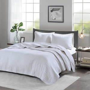 Sapphtopaz Comforter Set Bedding Quilt Set Simple Solid Color Reversible Quilt Set - 1 of 4