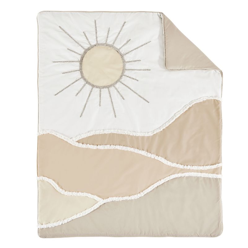 Sweet Jojo Designs Gender Neutral Unisex Crib Bedding + BreathableBaby Breathable Mesh Liner Desert Sun Beige Tan, 4 of 7