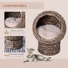 LOVMOR 23.5" H Handwoven Elevated Cat Bed with Soft Cushion & Cat Egg Chair Shape - 3 of 4