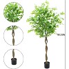 Artificial Ficus Tree, Large Artificial Ficus Tree in Pot, Large Artificial Plants with Realistic Texture for Foyer, Living Room, Bedroom, Decoration - 3 of 4