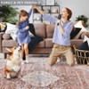 Washable 9x12 Rug, Boho Vintage Rug Non Slip Large Rug for Living Room Foldable Low Pile Floor Cover Stain Resistant Indoor Carpet for Bedroom Office - 2 of 4