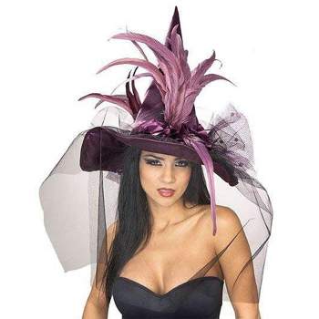 Rubies Womens  Purple Hat with Feathers