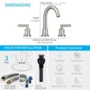 ChicFurnit Bathroom Sink Faucet 2 Handle Widespread with 360 Swivel Spout for Bathroom, Silver and Gray, 14.65"*11.97"*3.66" - 3 of 4