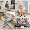 HOMCOM Ottoman Foot Rest, Small Foot Stool with Linen Fabric Upholstery and Plastic Legs, Cube Ottoman for Living Room, Beige - 4 of 4