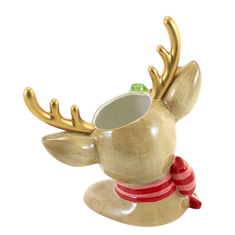 Christmas Retro Reindeer Head Vase  -  1 Figurine 12.00 Inches -  Vintage Mid Century Flowers  -  2929476  -  Ceramic  -  Pink, 2 of 4