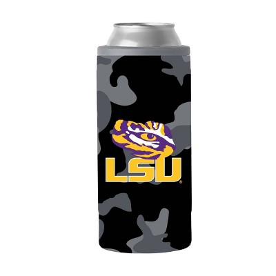 NCAA LSU Tigers 12oz Black Camo Slim Can Cooler