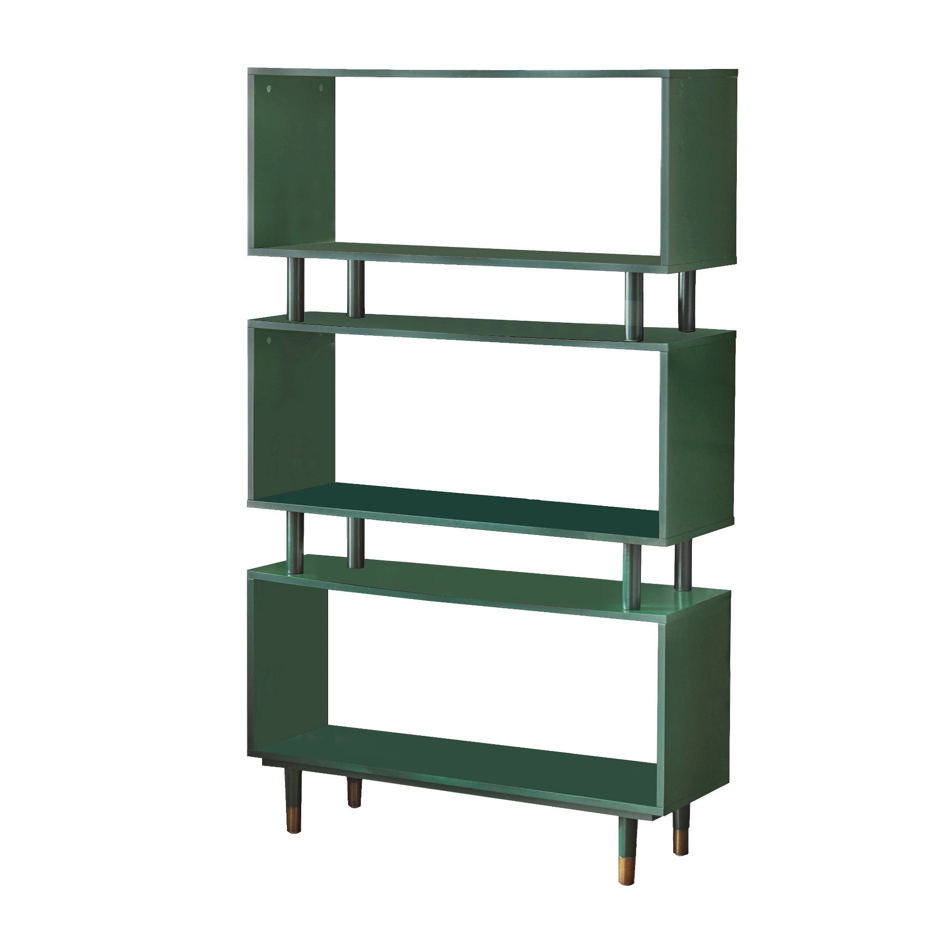 Buylateral Margo Mid Century Modern 3 Open Shelves Bookshelf