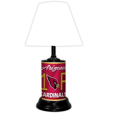 NFL 18-inch Desk/Table Lamp with Shade, #1 Fan with Team Logo, Arizona Cardinals